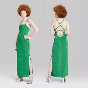 Wild Fable Green Lace Up Back Bodycon Dress - Size XL
